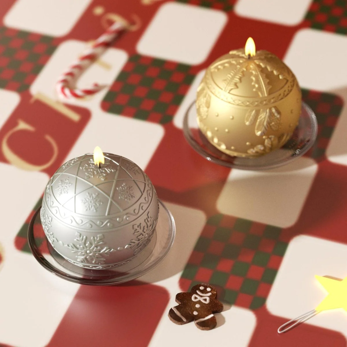 Christmas Charm Bauble Light Candle Silicone Mold Collection - Image 8