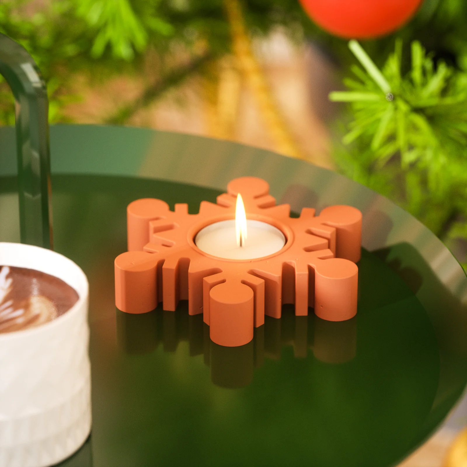 Christmas Snowflake Tealight Candle Holder Silicone Mold - Image 6