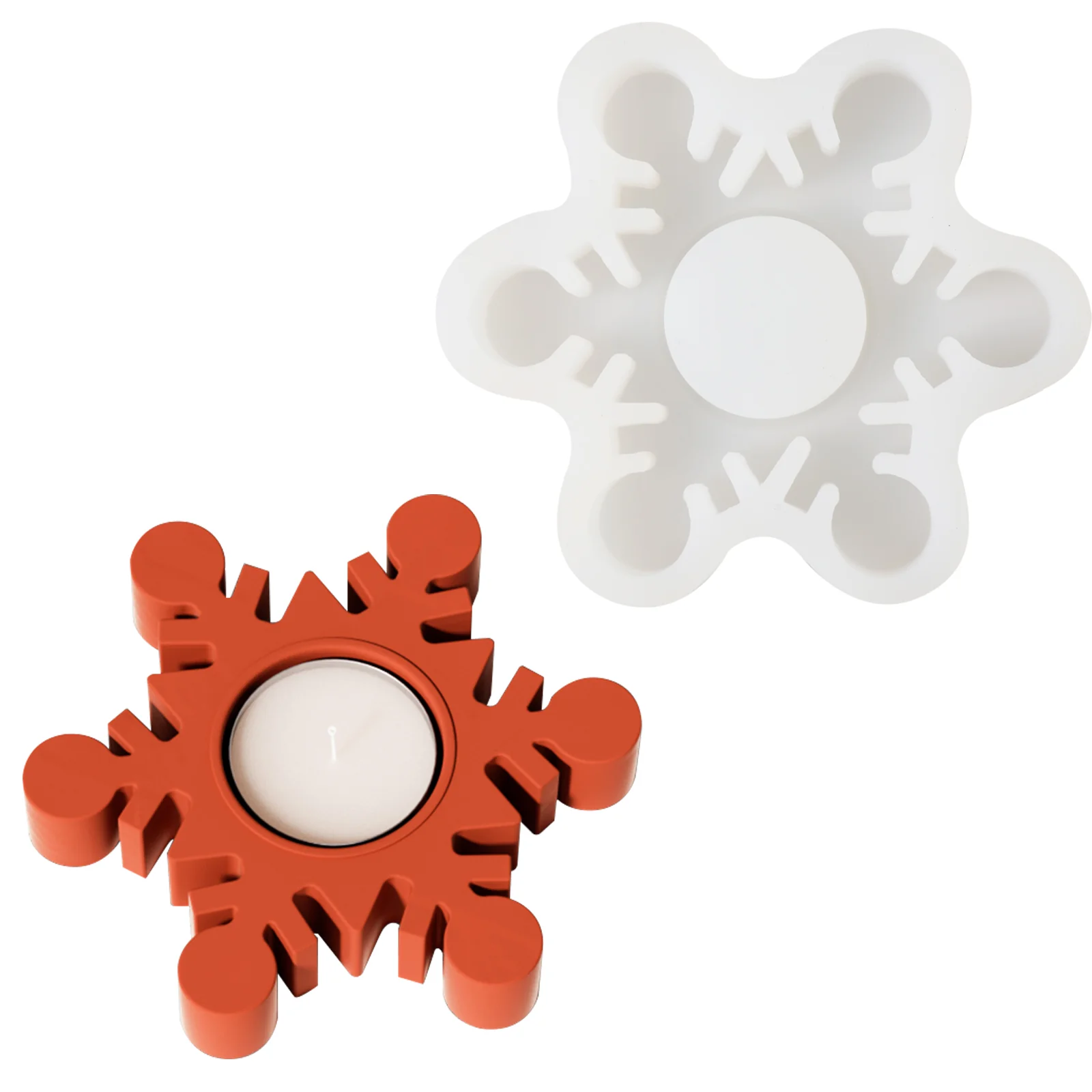 Christmas Snowflake Tealight Candle Holder Silicone Mold - Image 8