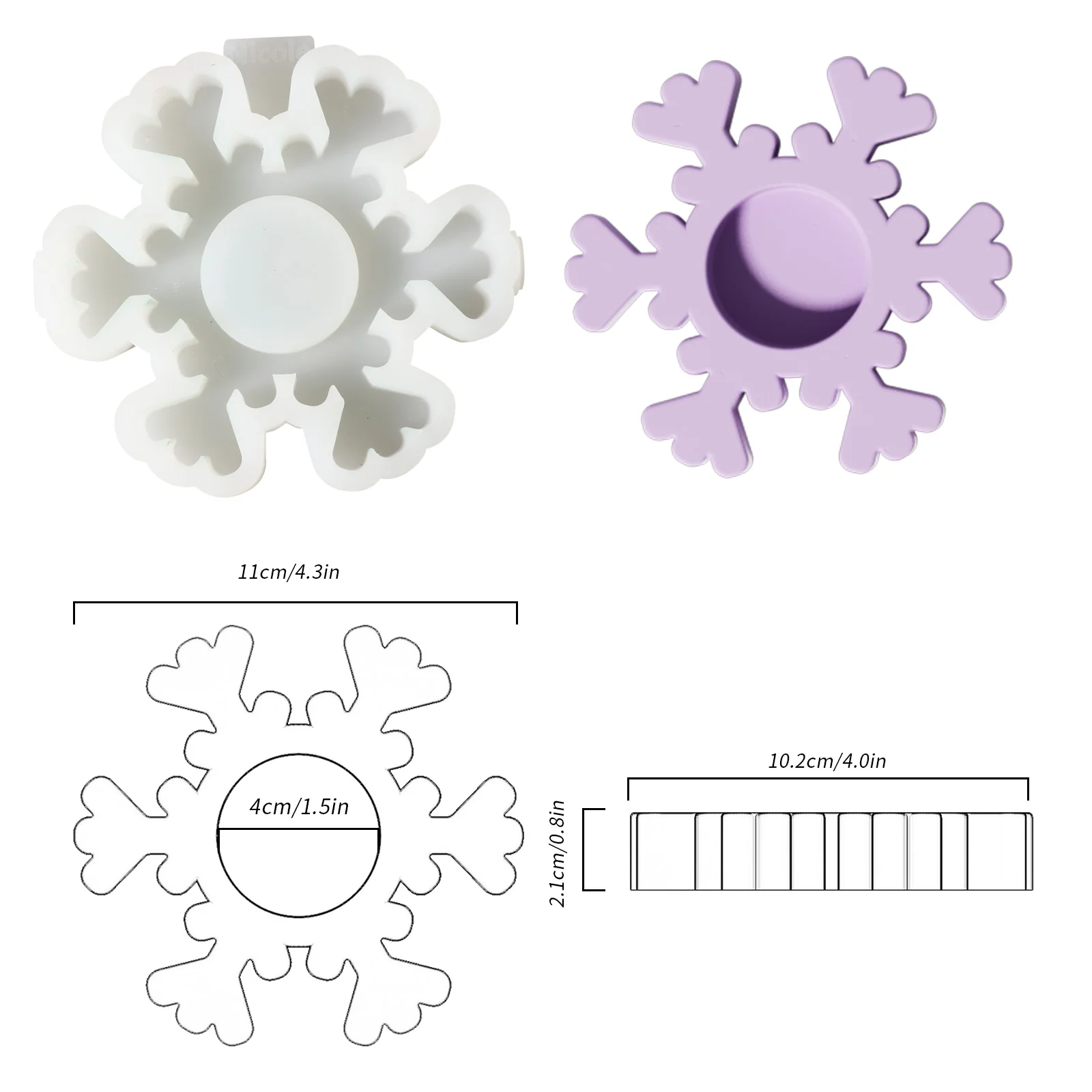 Christmas Snowflake Tealight Candle Holder Silicone Mold - Image 11