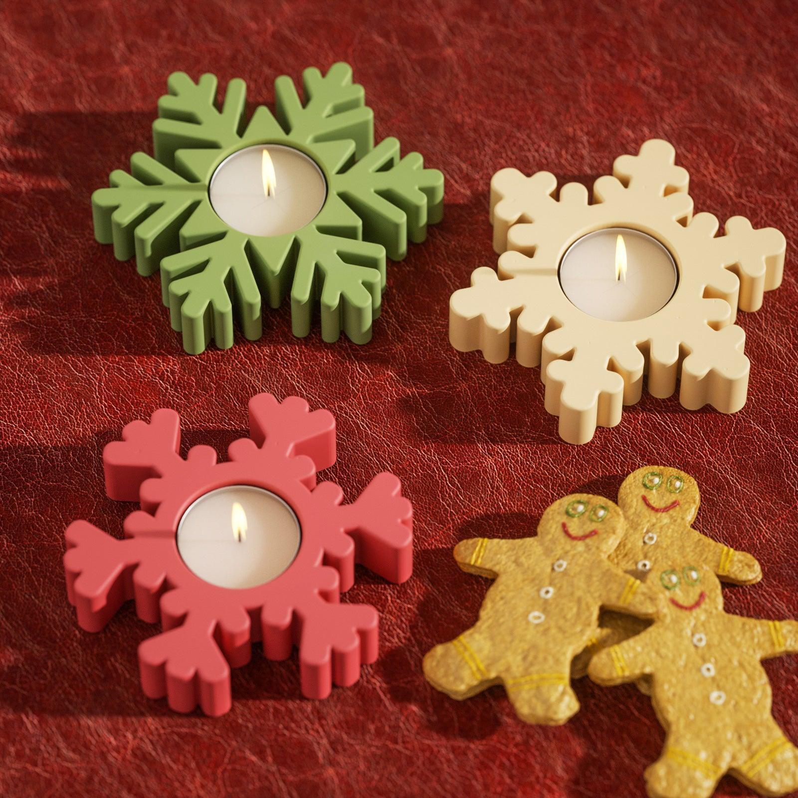 Christmas Snowflake Tealight Candle Holder Silicone Mold - Image 8