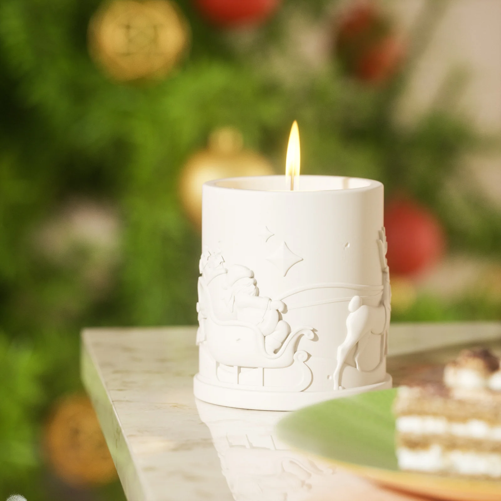 6.5oz Christmas Themed Candle Jar with Lid Silicone Mould - Image 7