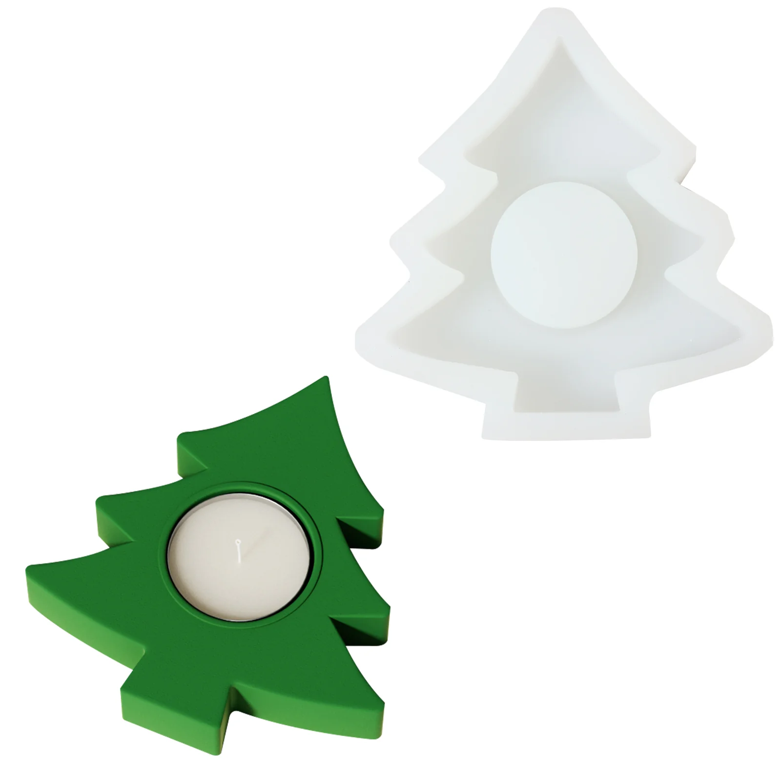 Christmas Tree Tealight Candle Holder Silicone Mold - Image 7
