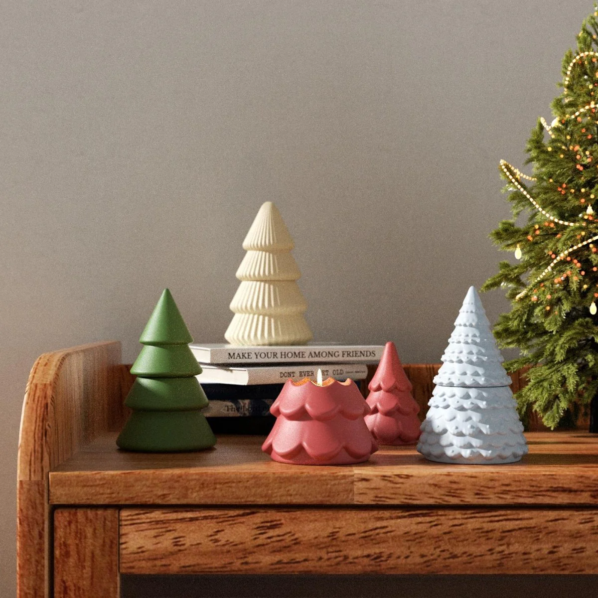 Winter Wonderland Christmas Tree Candle Jar Silicone Mold Collection - Image 9