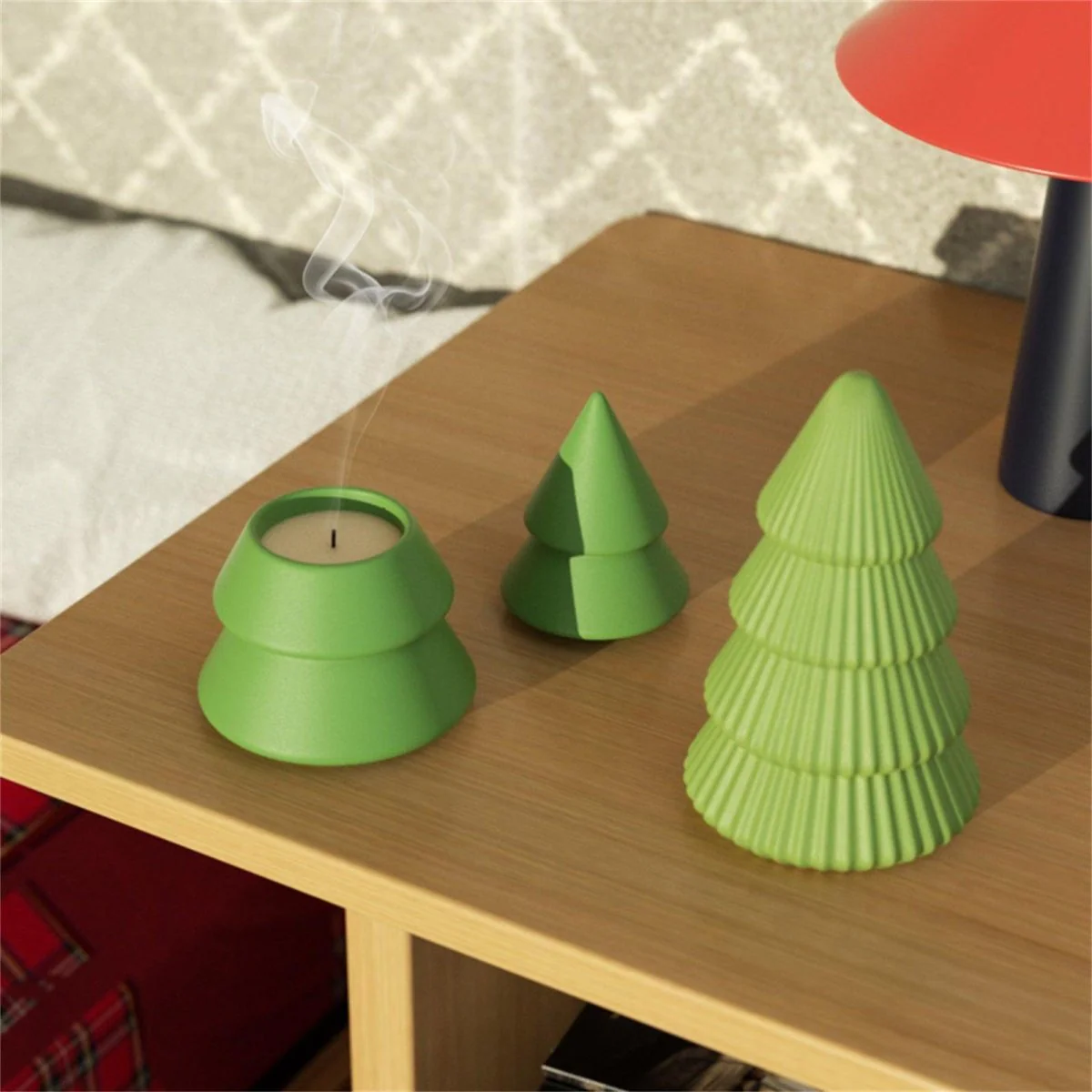 3.5oz Winter Wonderland Pleated Christmas Tree Candle Jar Silicone Mold - Image 6