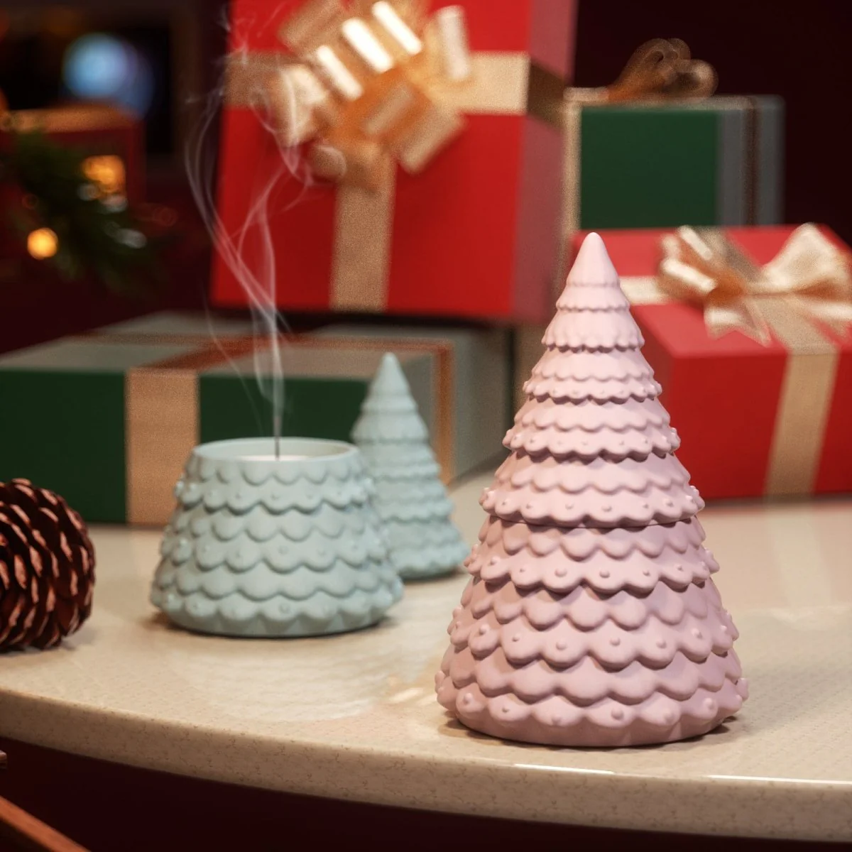 3.5oz Winter Wonderland Twinkling Christmas Tree Candle Jar Silicone Mold - Image 5
