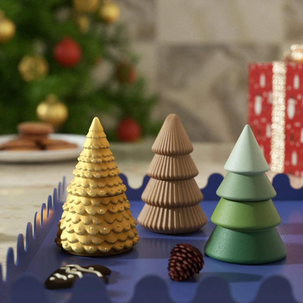 3.5oz Winter Wonderland Twinkling Christmas Tree Candle Jar Silicone Mold - Image 7