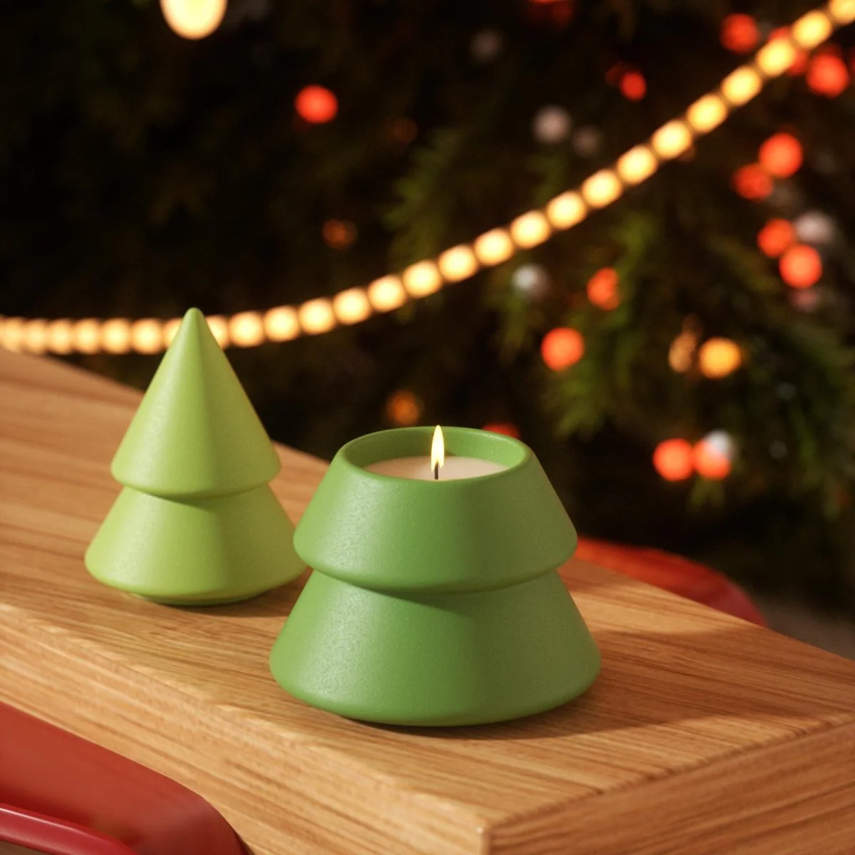 3.3oz Winter Wonderland Sleek Layered Christmas Tree Candle Jar Silicone Mold - Image 4