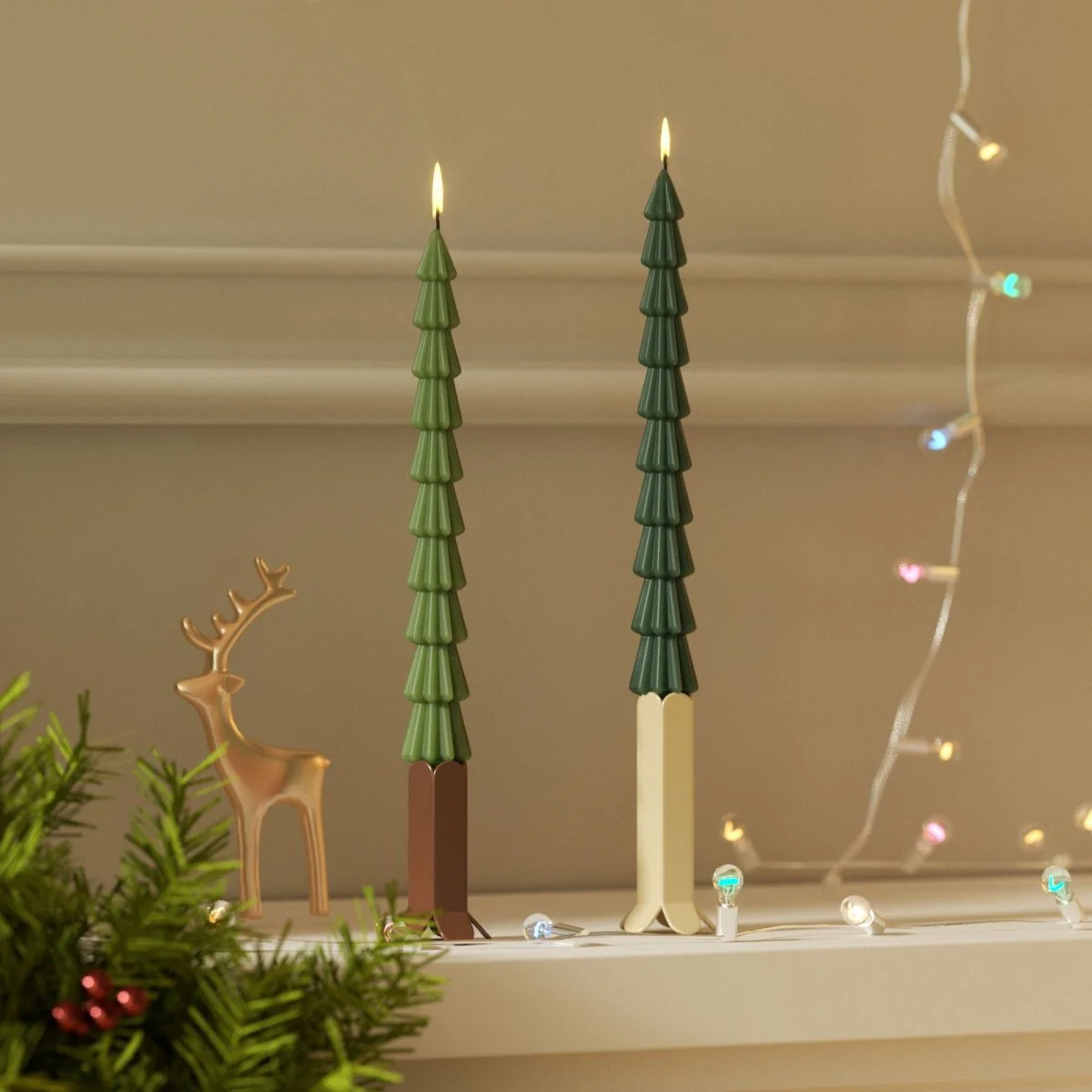 Evergleam Christmas Tree Taper Candle Silicone Mold - Image 3