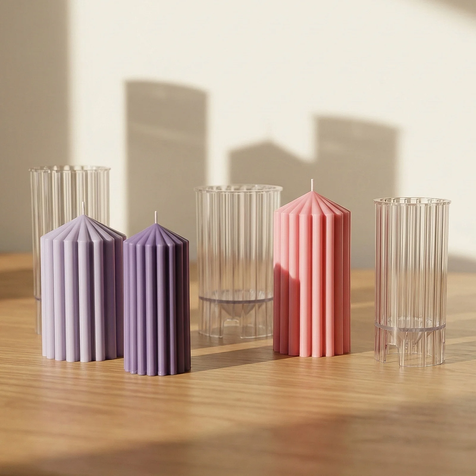 Classic Fluted Acrylic Pillar Candle Mold - Image 6