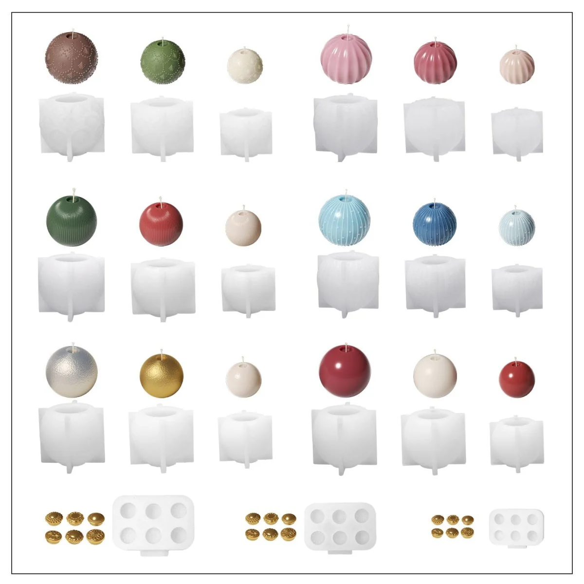 Christmas Baubles of Joy Candle Silicone Mold Collection - Image 12