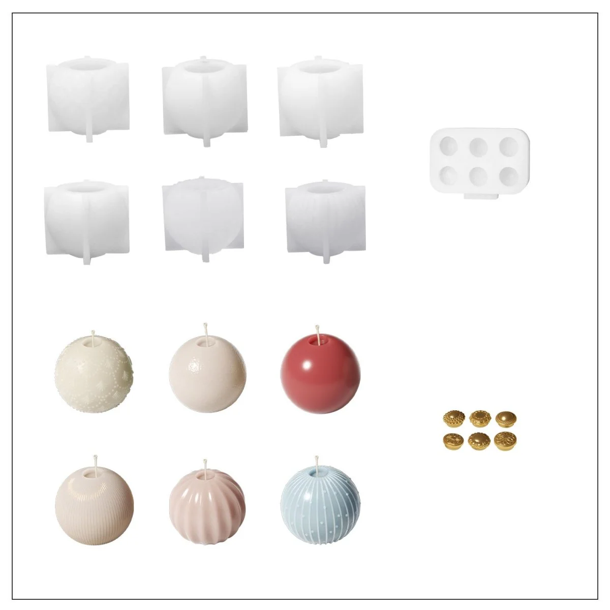 Christmas Baubles of Joy Candle Silicone Mold Collection - Image 9
