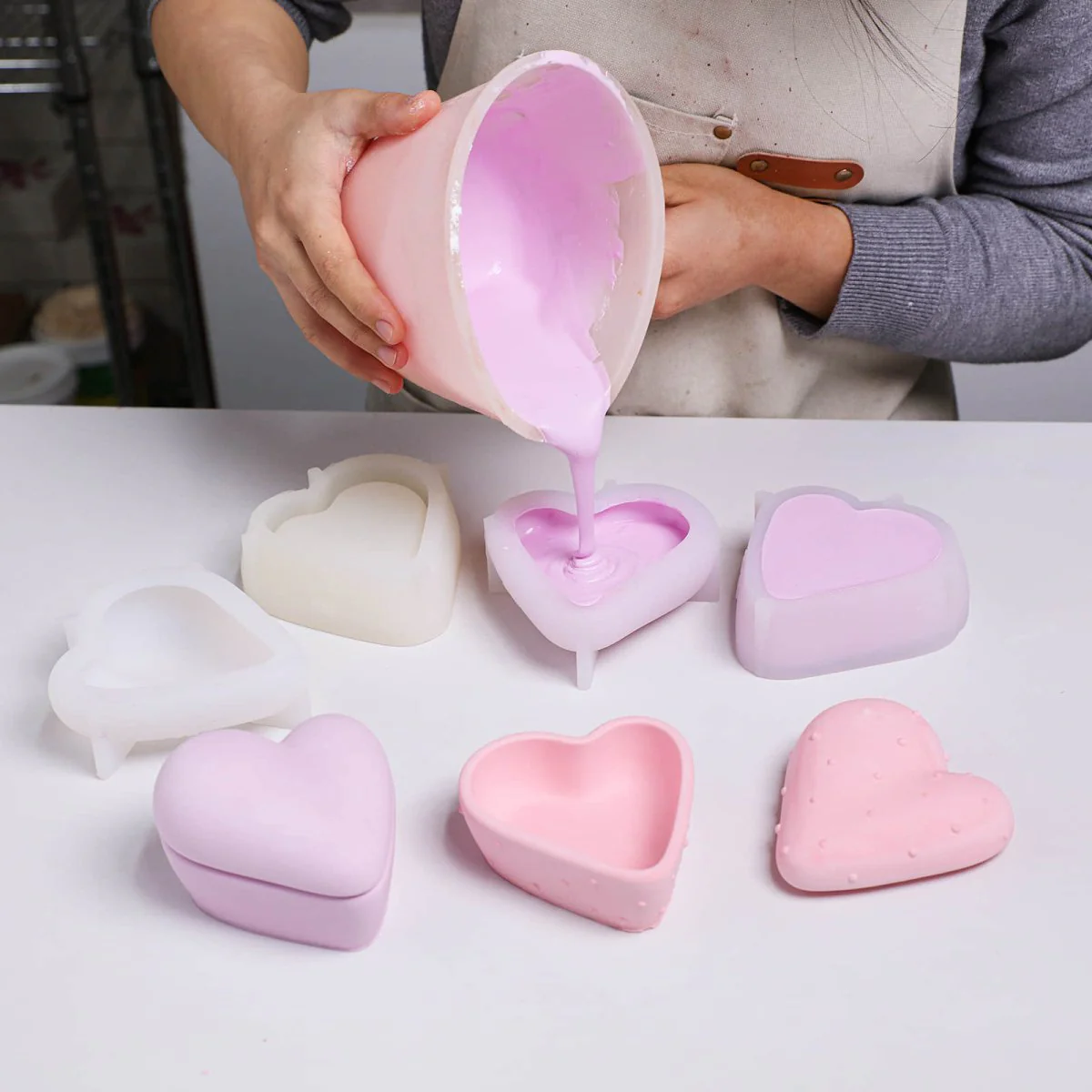 Cloud Heart Candle Jar Silicone Mold Collection - Image 5