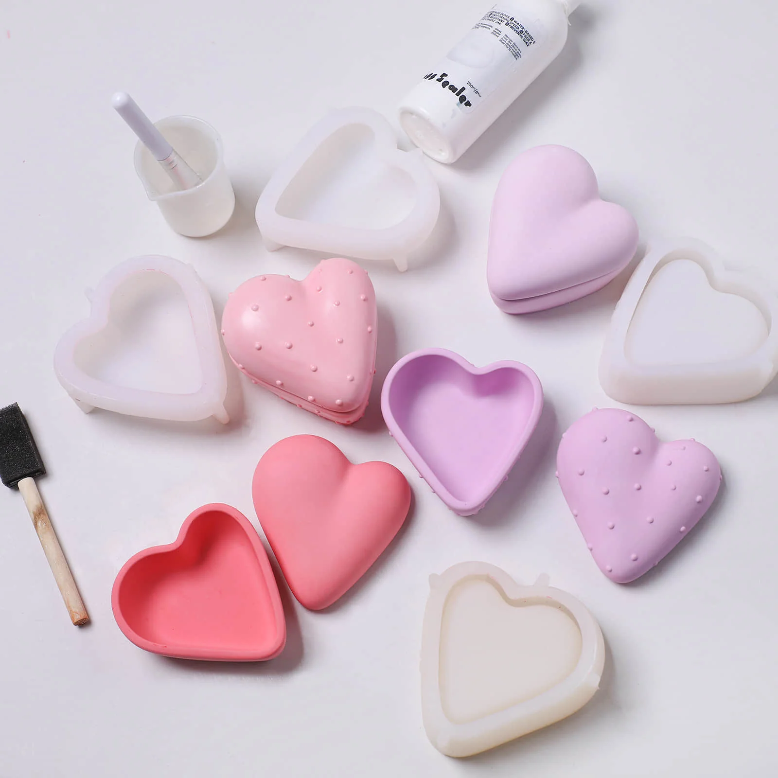 Cloud Heart Candle Jar Silicone Mold Collection - Image 7