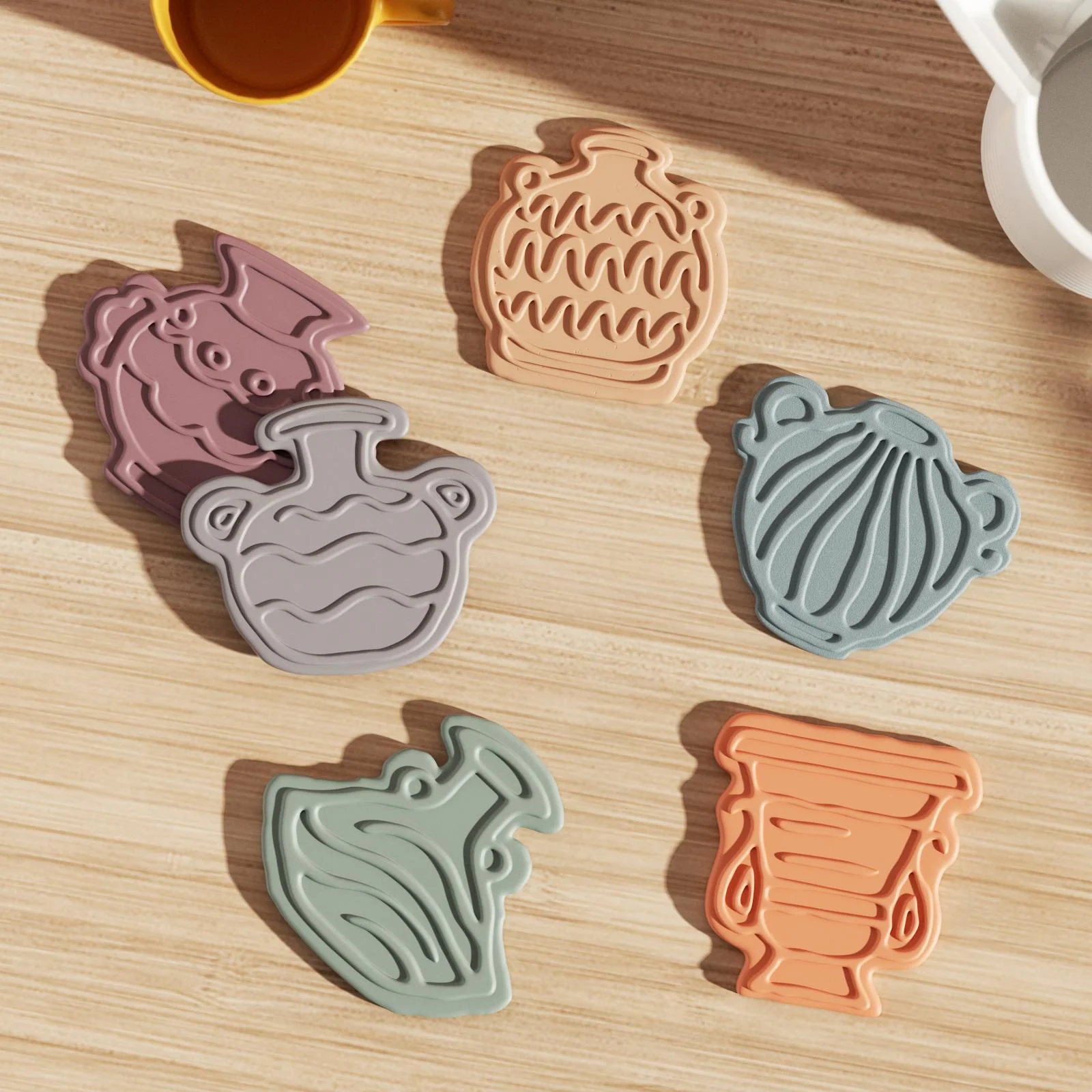 Elegant Vase Silhouettes Coaster Collection Silicone Mold