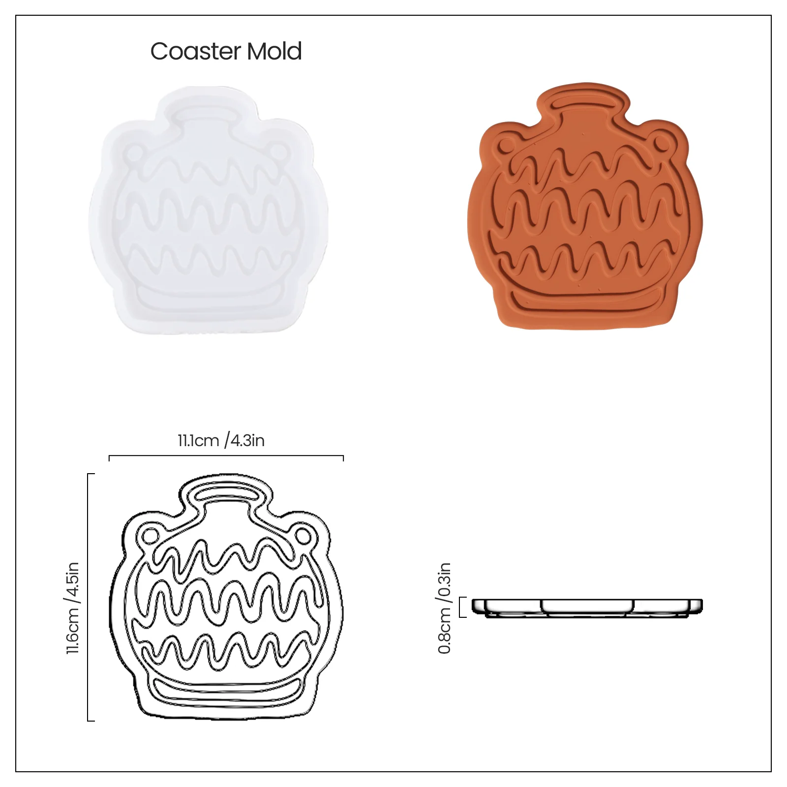 Elegant Vase Silhouettes Coaster Collection Silicone Mold - Image 11