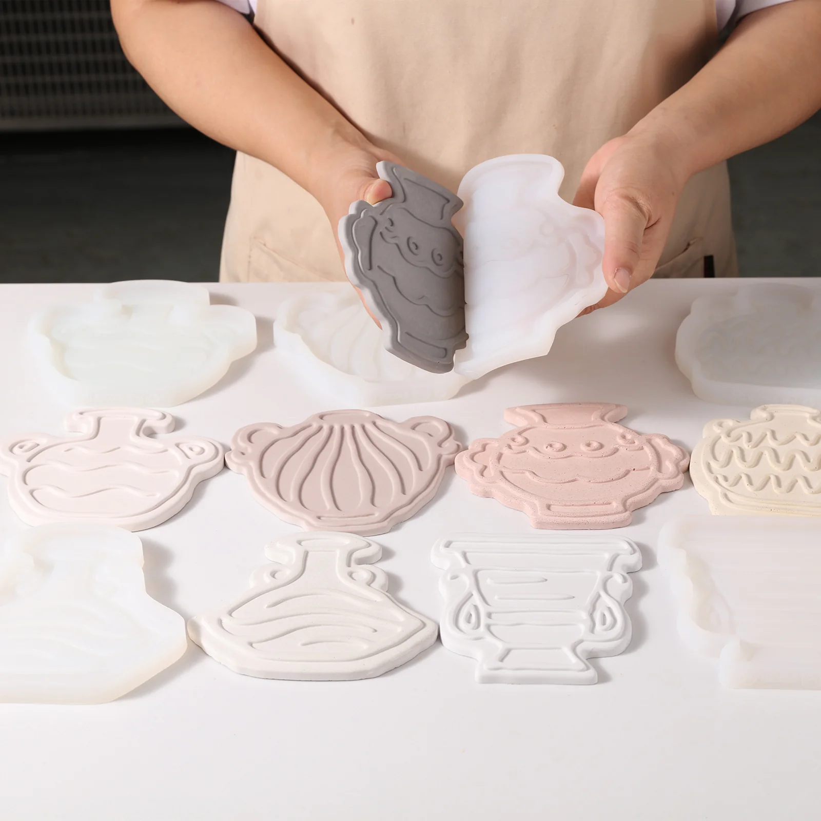 Elegant Vase Silhouettes Coaster Collection Silicone Mold - Image 3