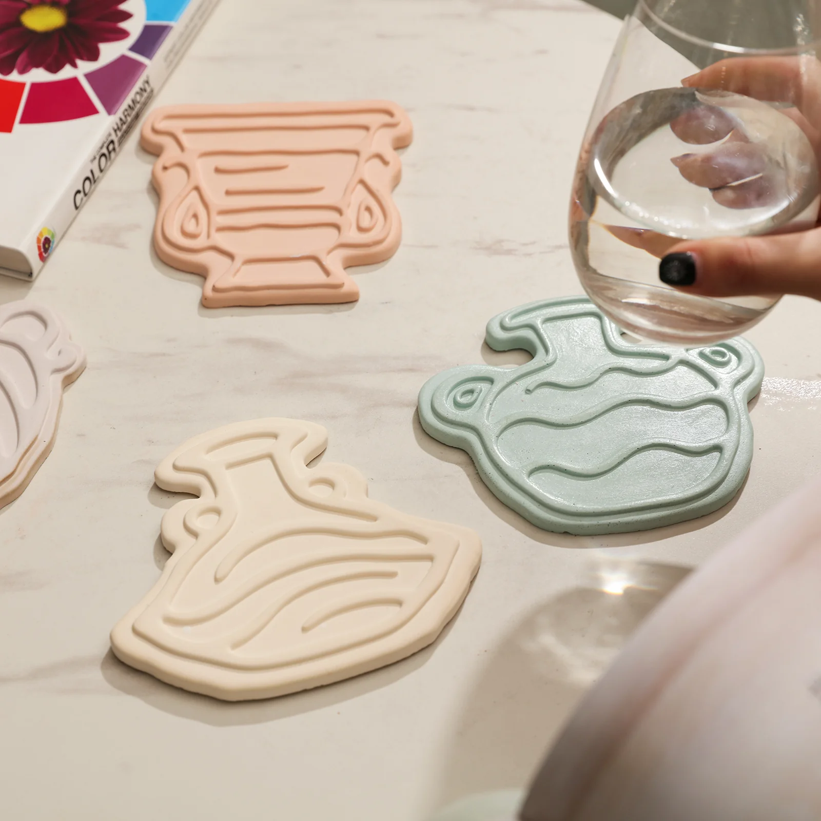 Elegant Vase Silhouettes Coaster Collection Silicone Mold - Image 5