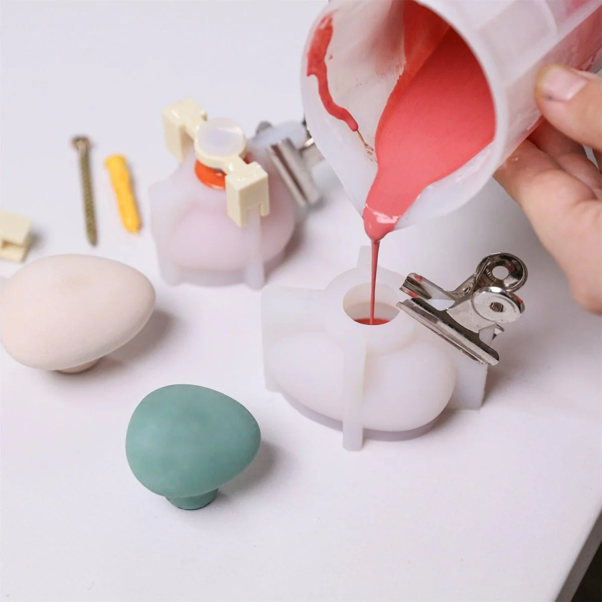 Pebble Wall Cloth Coat Hook Silicone Mold - Image 4