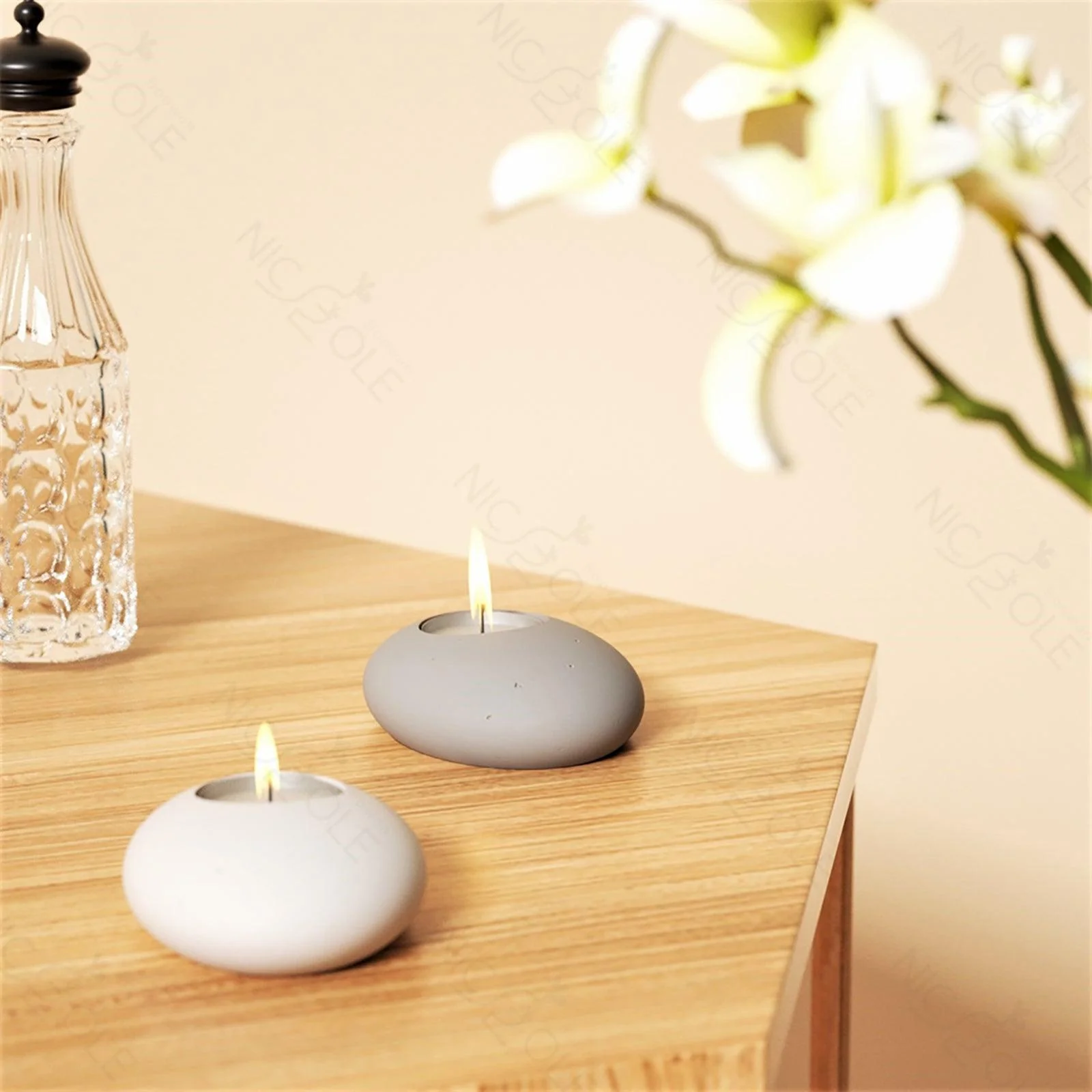 Stone Shaped Tealight Candle Holder Silicone Mold - Image 5