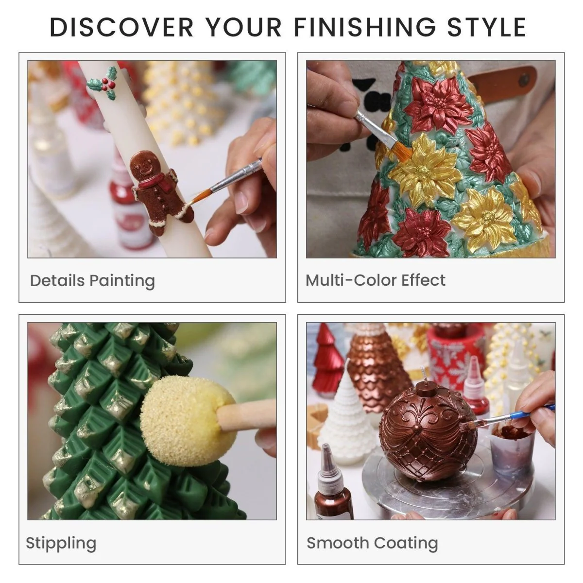 Colored Glossy Candle Varnish Set - 6 of Christmas Colors - Image 7