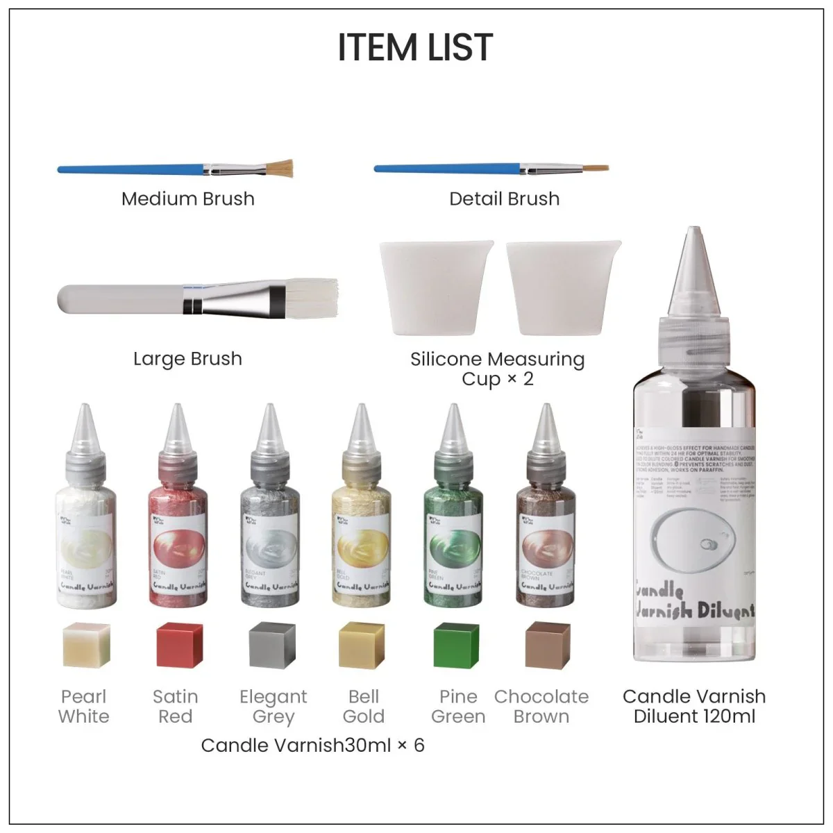 Colored Glossy Candle Varnish Set - 6 of Christmas Colors - Image 9
