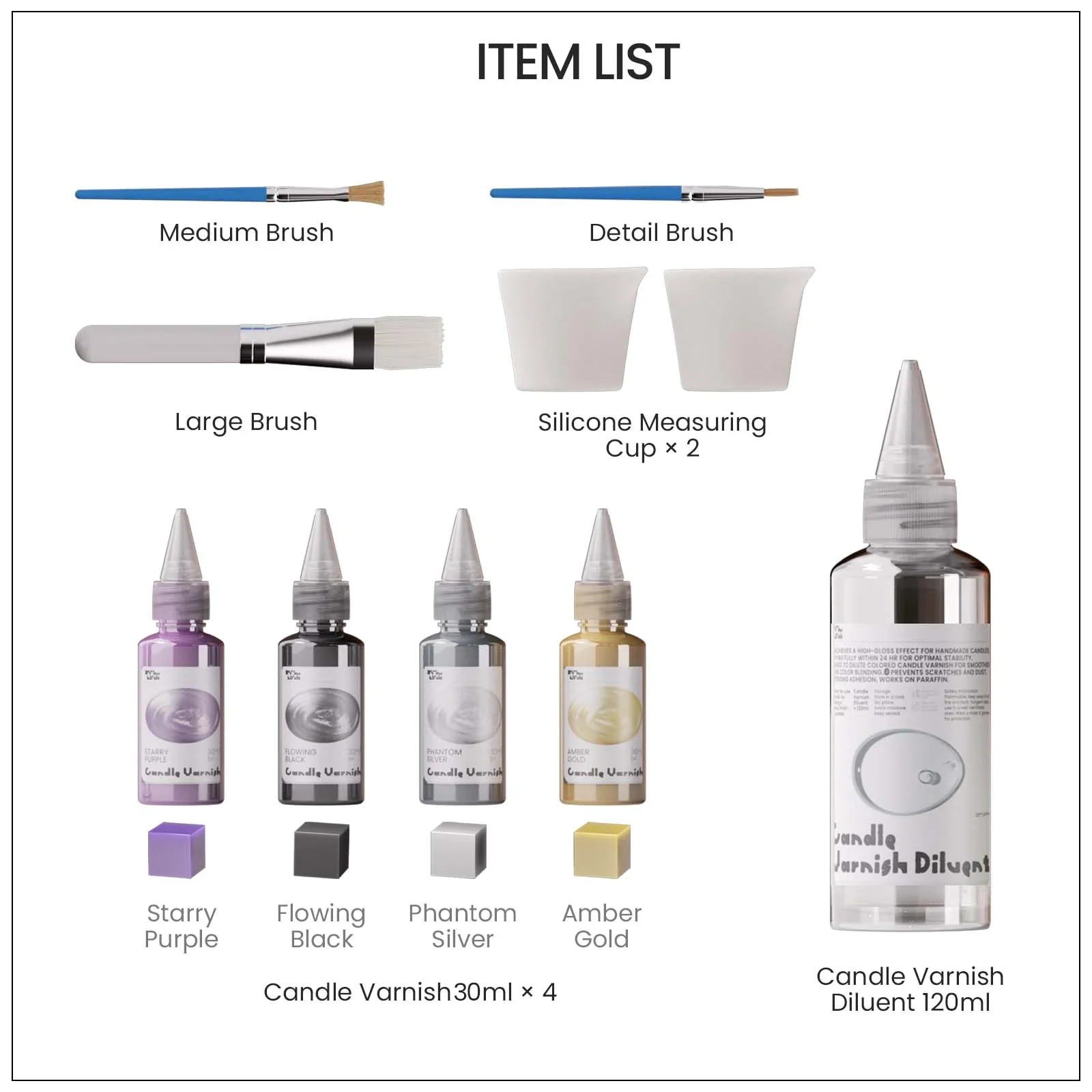Colored Glossy Candle Varnish Set - 4 of Halloween Colors - Image 9