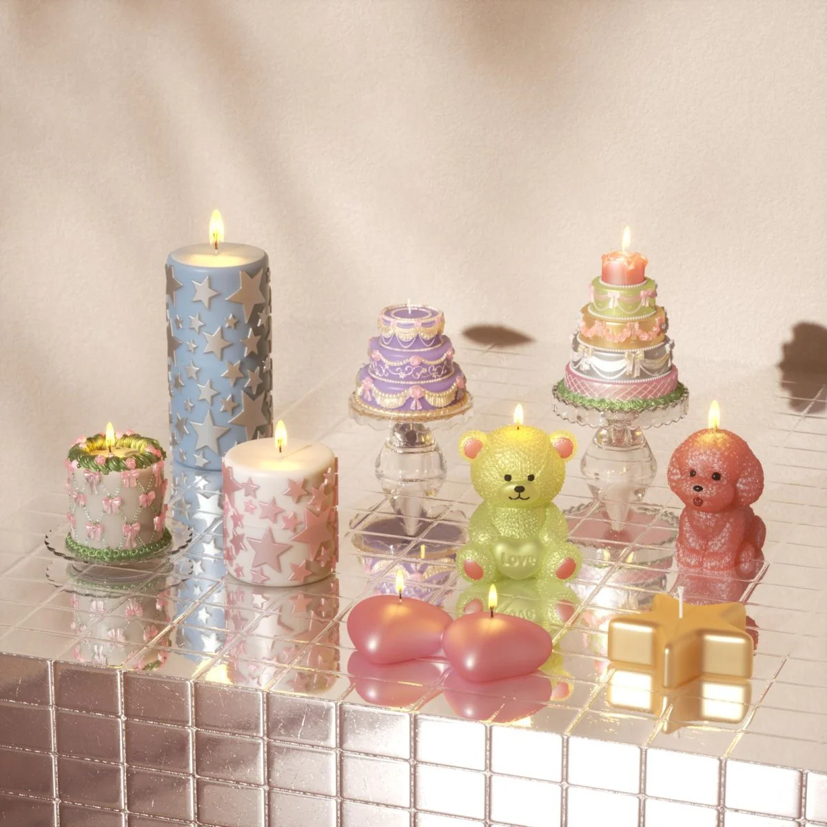 Colored Glossy Candle Varnish Set - 6 of Aura Colors - Image 3