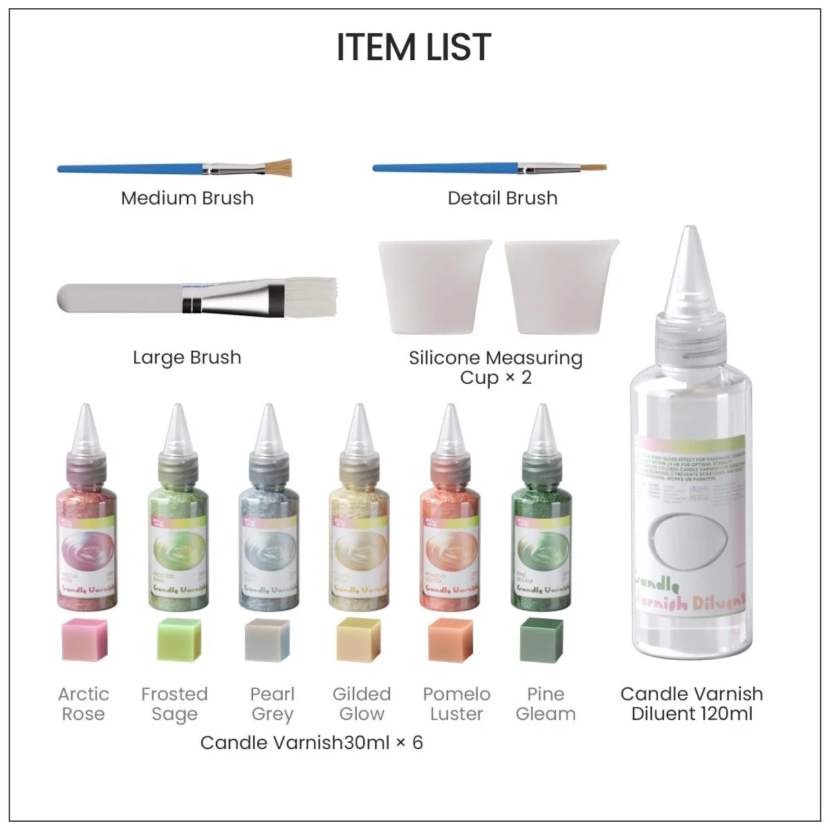 Colored Glossy Candle Varnish Set - 6 of Aura Colors - Image 9