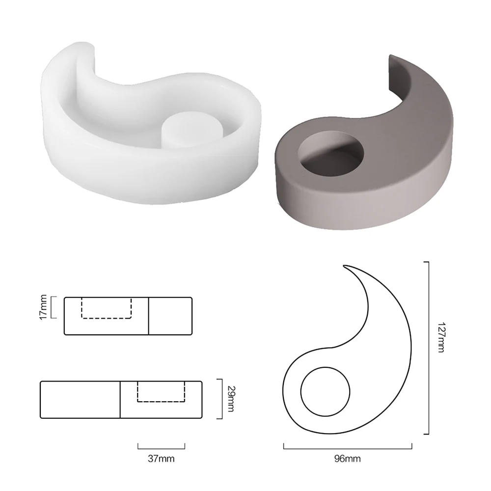 Yin Yang Tealight Candle Holder Silicone Mold - Image 6
