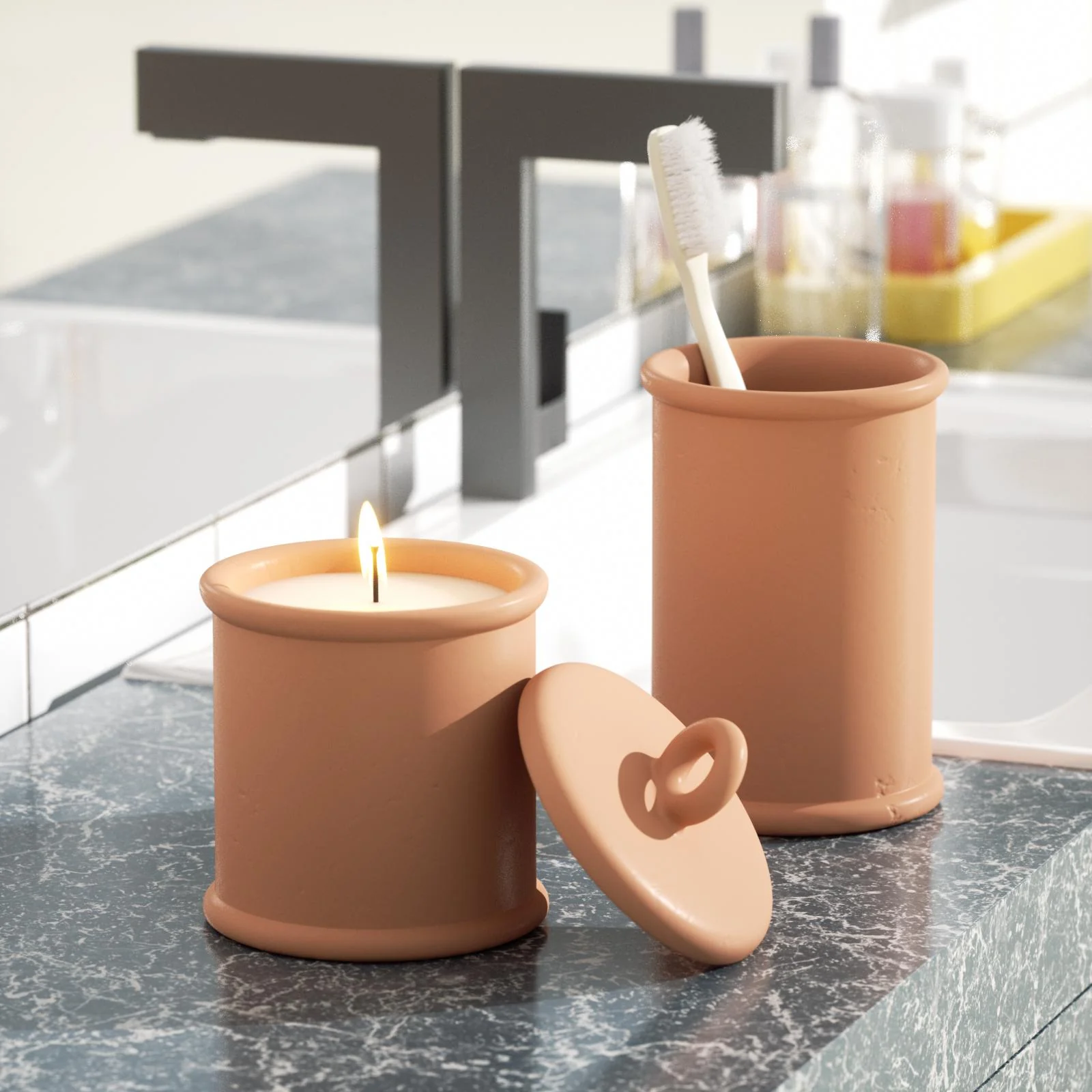 Nicole Concrete 4-Piece Bathroom Set Silicone Mold - Image 4