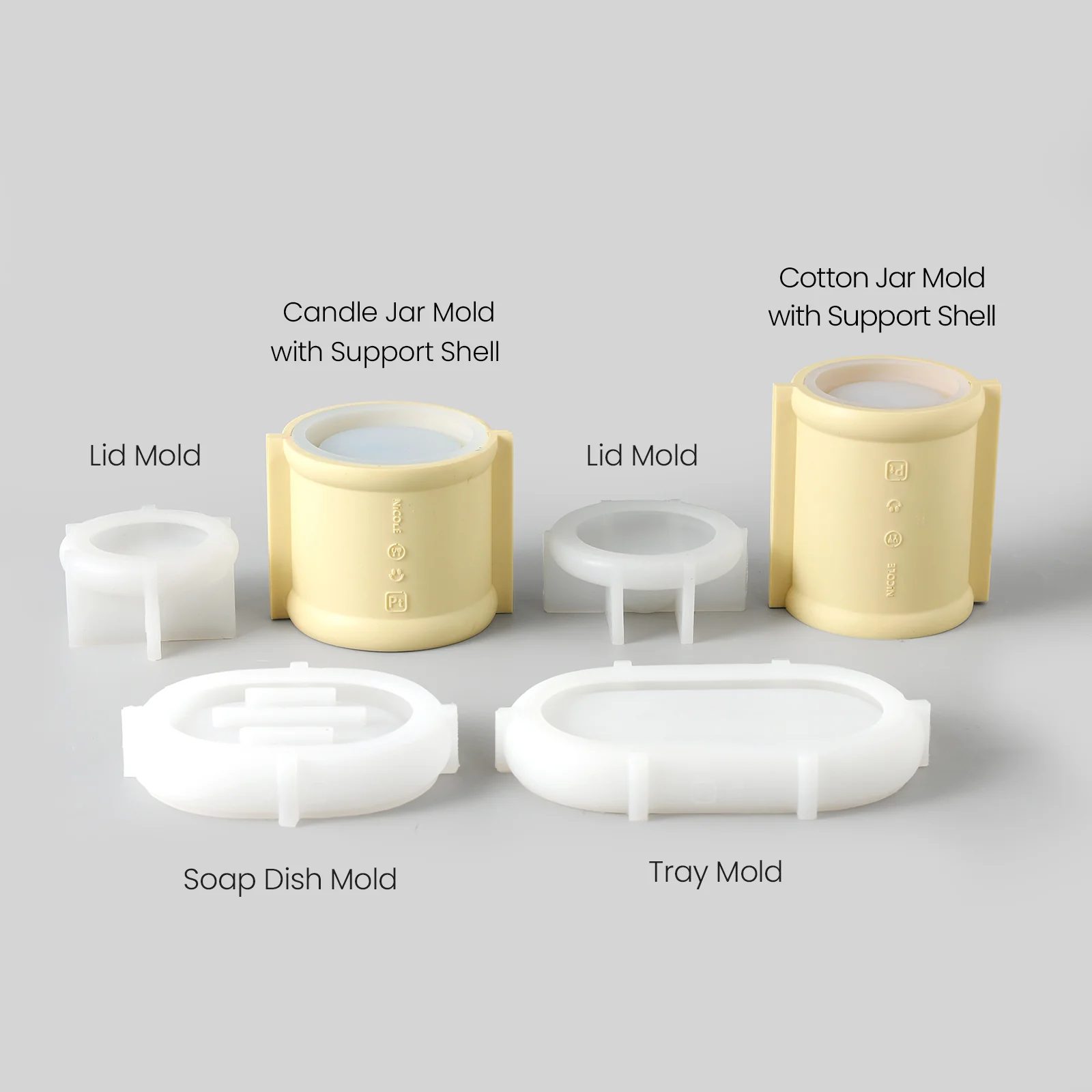 Nicole Concrete 4-Piece Bathroom Set Silicone Mold - Image 9