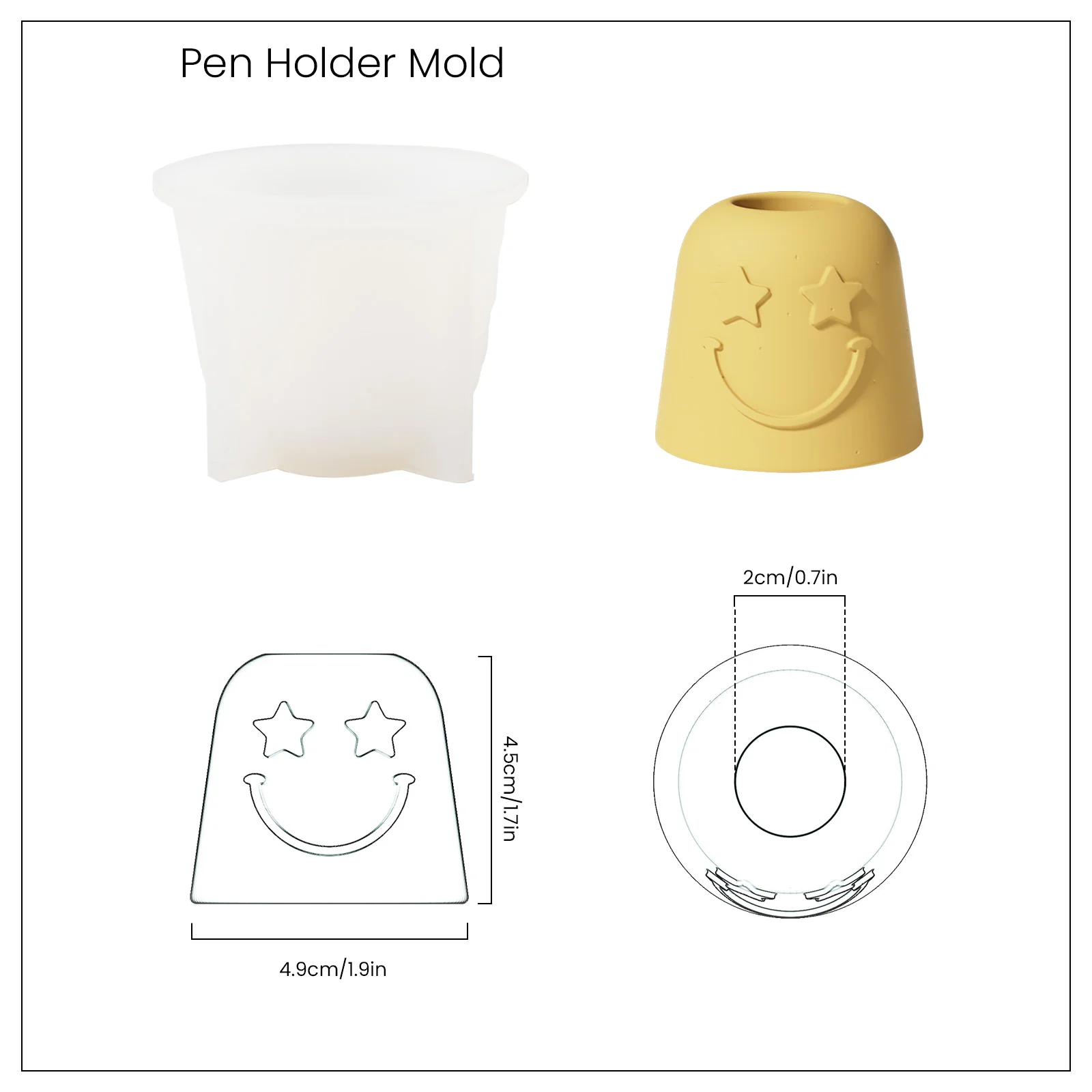 Bell-shaped Emoction Pen & Toothbrush Holder Silicone Mold - Image 13