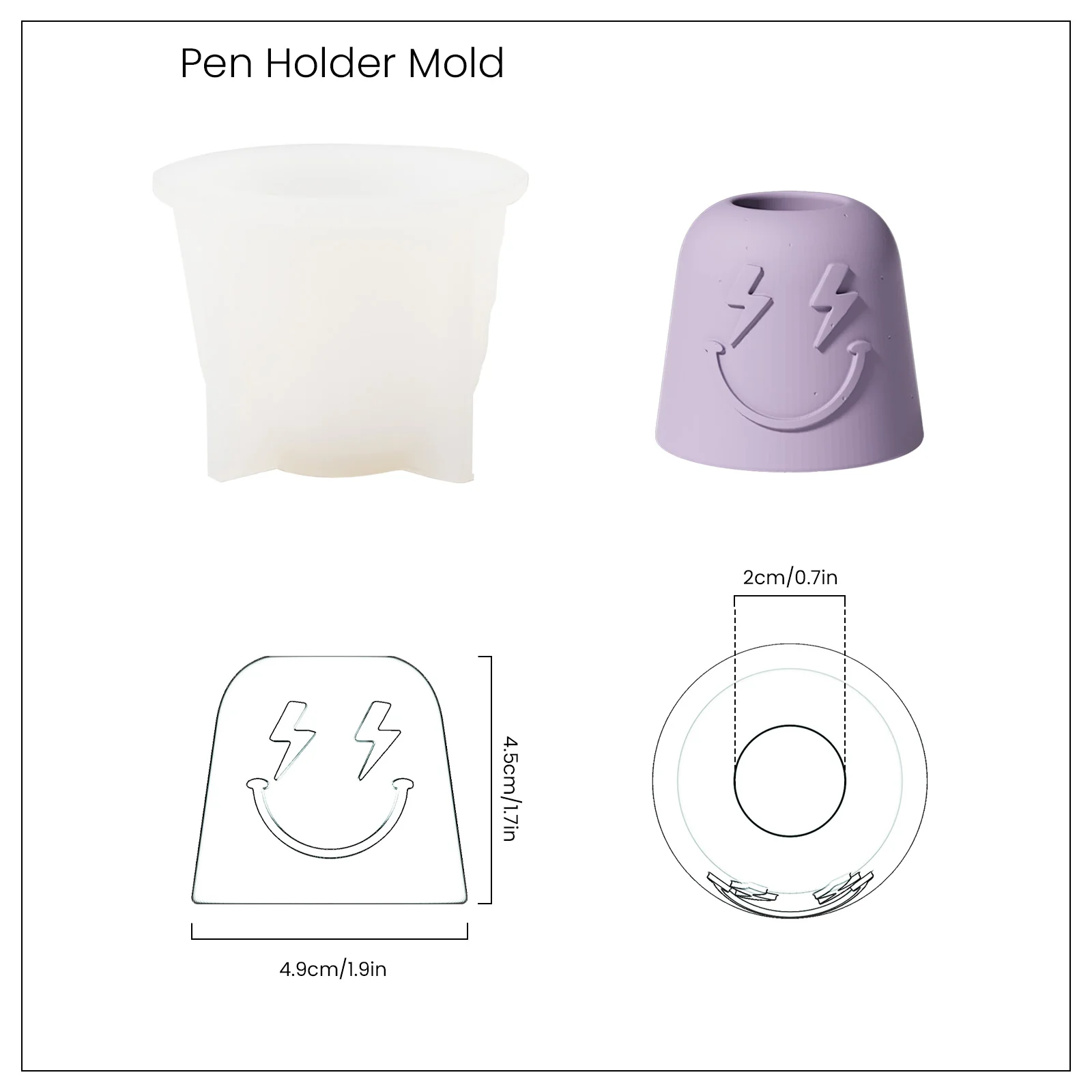 Bell-shaped Emoction Pen & Toothbrush Holder Silicone Mold - Image 9