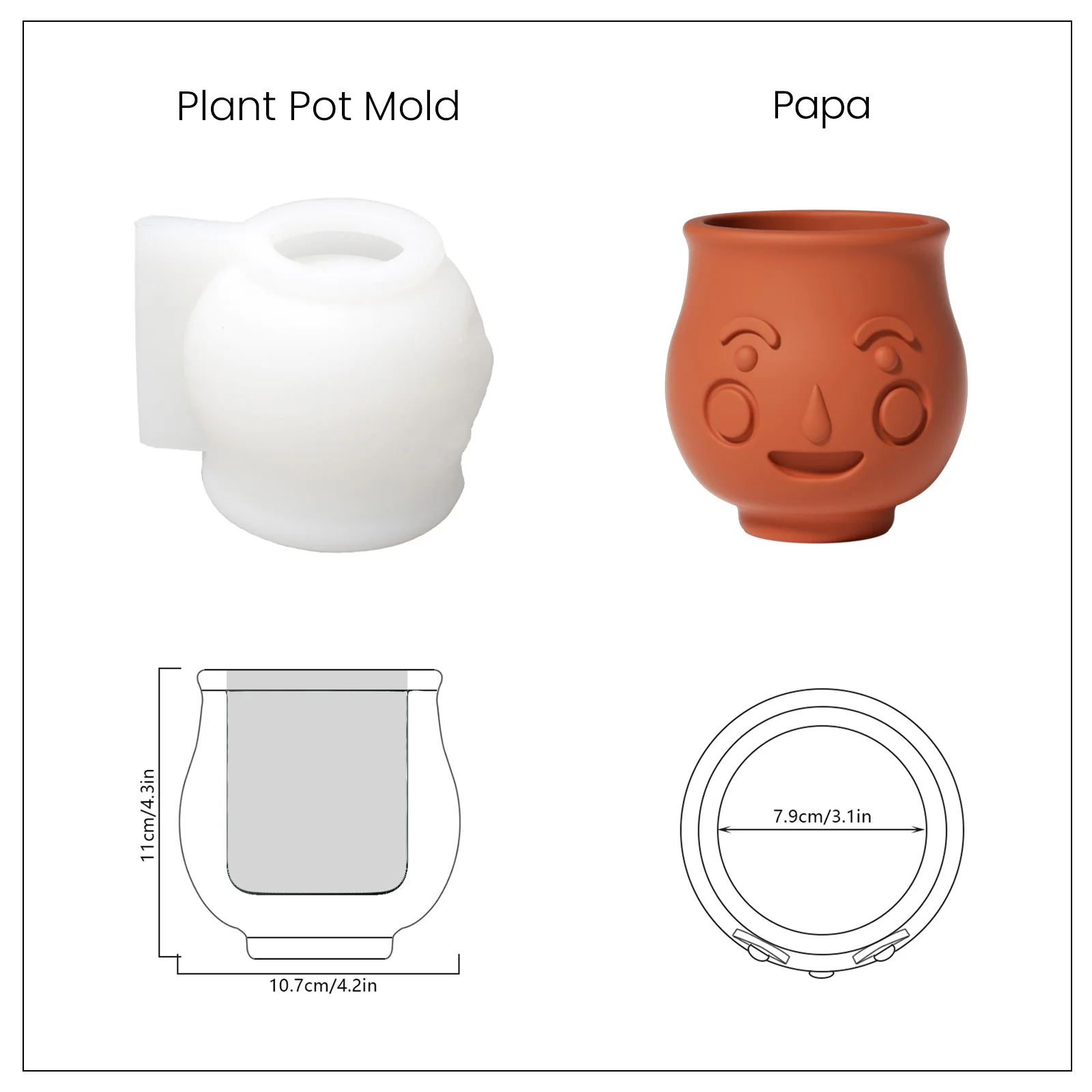 Love Family Concrete Plant Pot Silicone Mold - Image 10