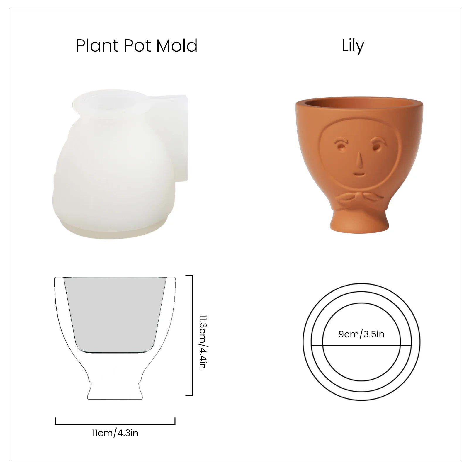 Love Family Concrete Plant Pot Silicone Mold - Image 11