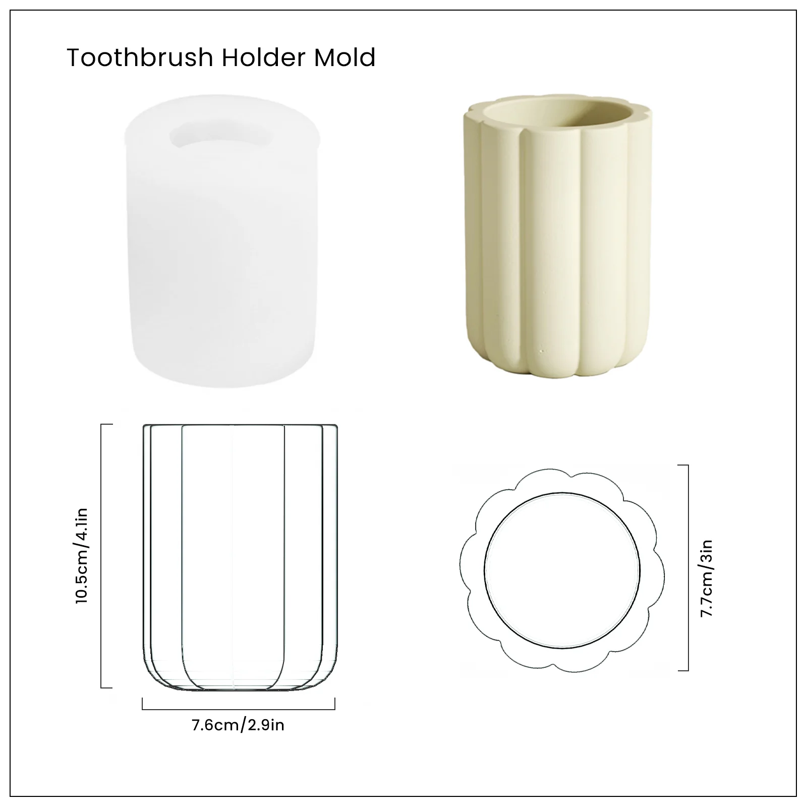 Concrete Bathroom Accessories Set Silicone Mold - Image 11