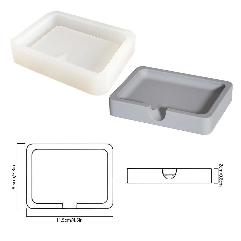 Concrete Soap Holder Siliocne Mold Geometry Cement Soap Dish Mould - Image 10