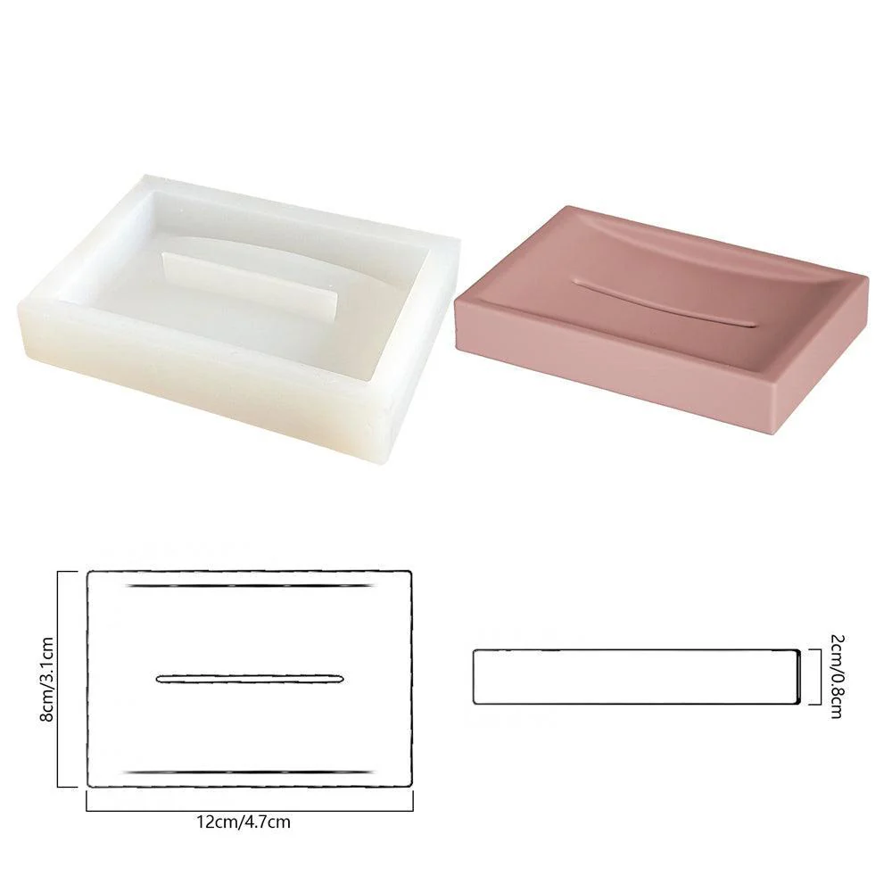 Concrete Soap Holder Siliocne Mold Geometry Cement Soap Dish Mould - Image 9