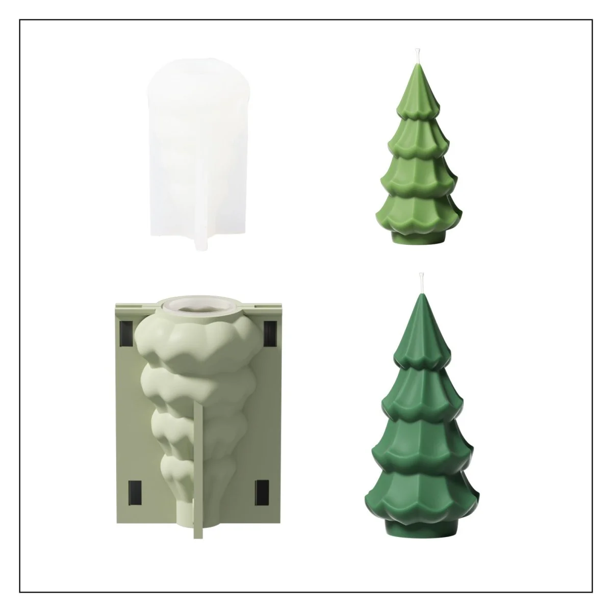 Creamy Christmas Tree Candle Silicone Mold - Image 13