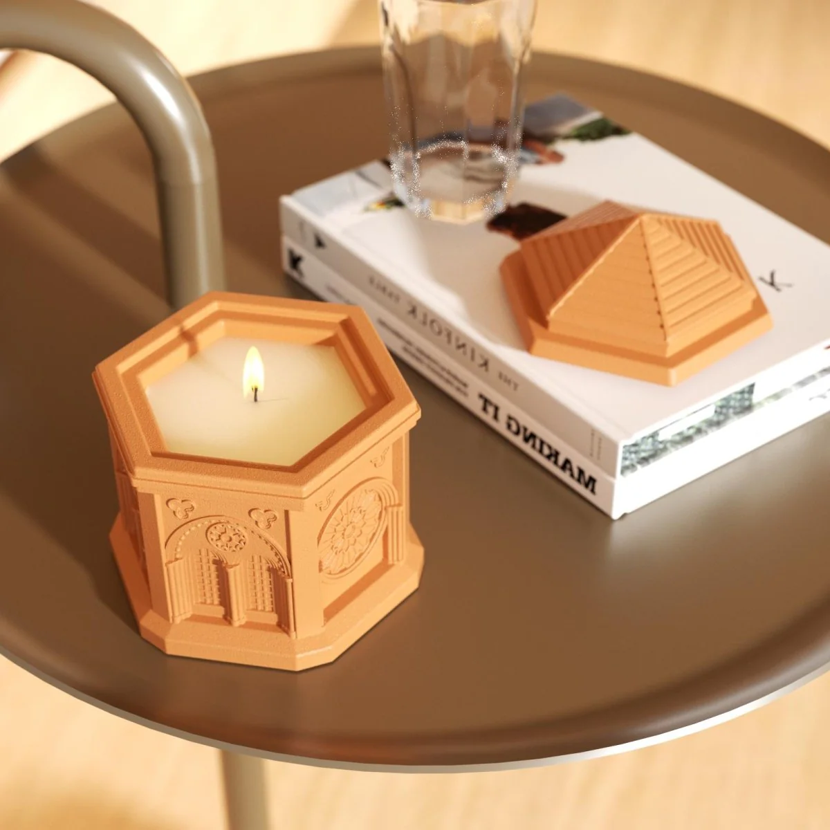 Elegant Gothic Architecture Candle Jar Silicone Mold with 7.5oz Candle Refill Mold - Image 8