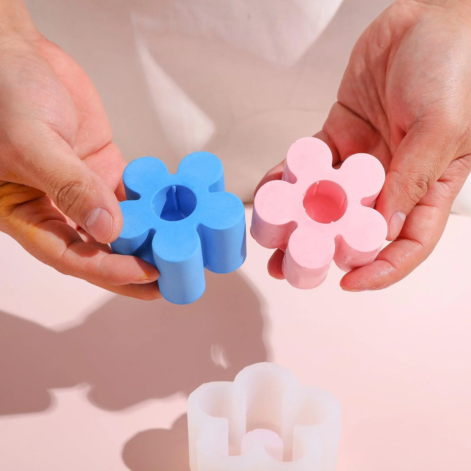 Cute Flower Taper Candle Holder Silicone Mold - Image 5