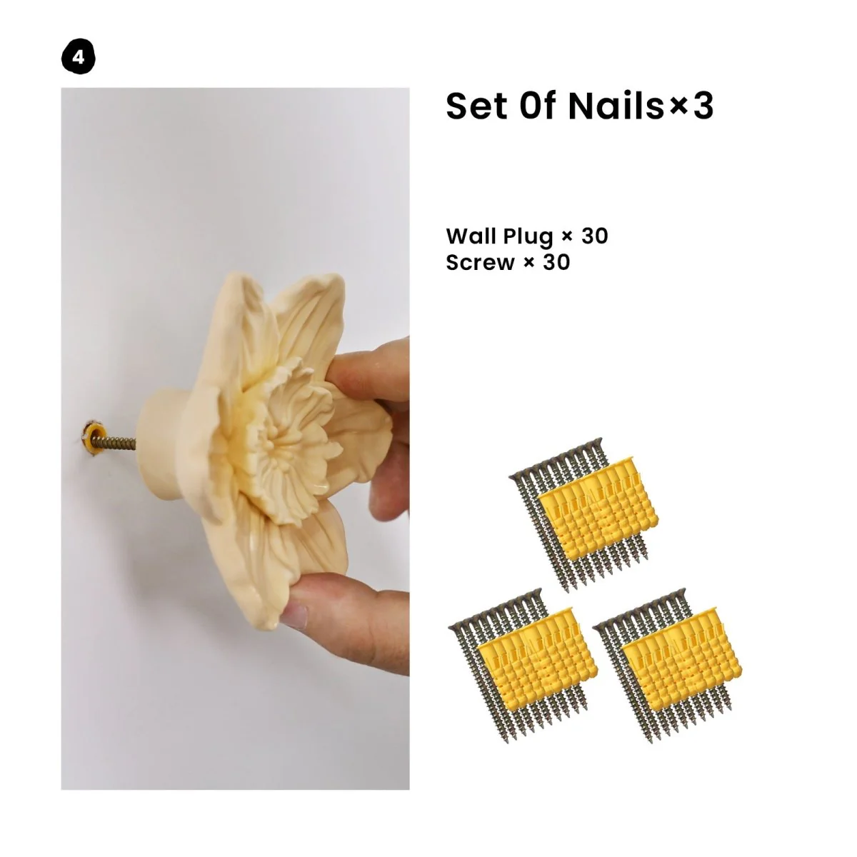 Daffodil Grace Wall Cloth Coat Hook Silicone Mold - Image 13