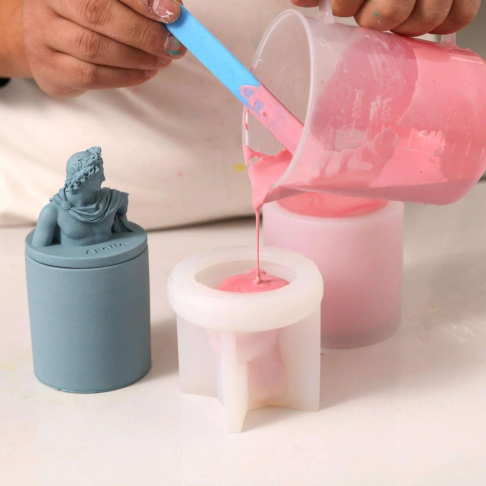 Mythology Sculptures APOLLO Concrete Candle Jar Silicone Mold - Image 2