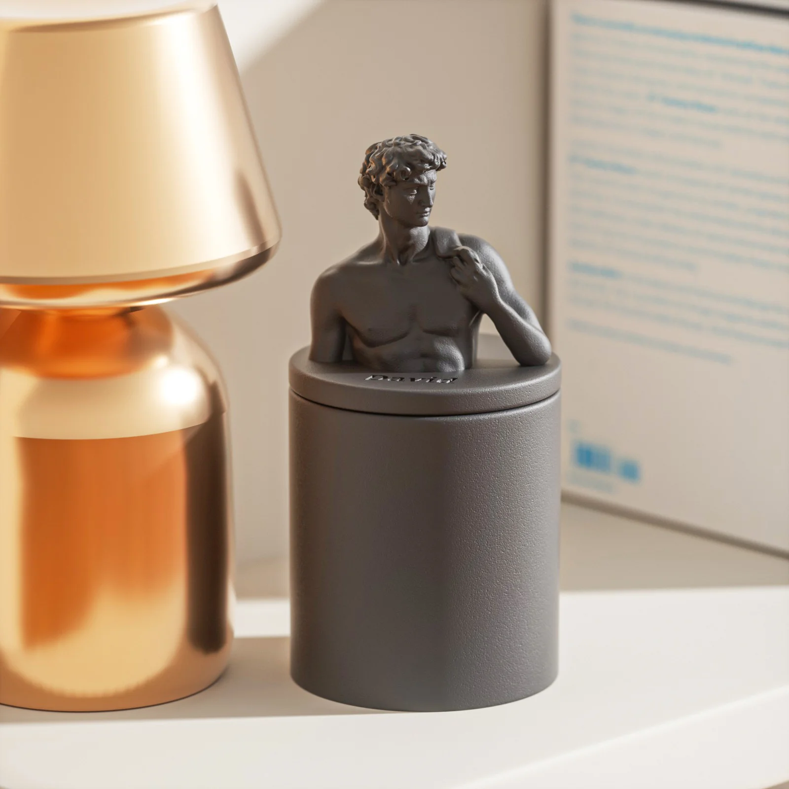 Mythology Sculptures DAVID Concrete Candle Jar Silicone Mold - Image 4