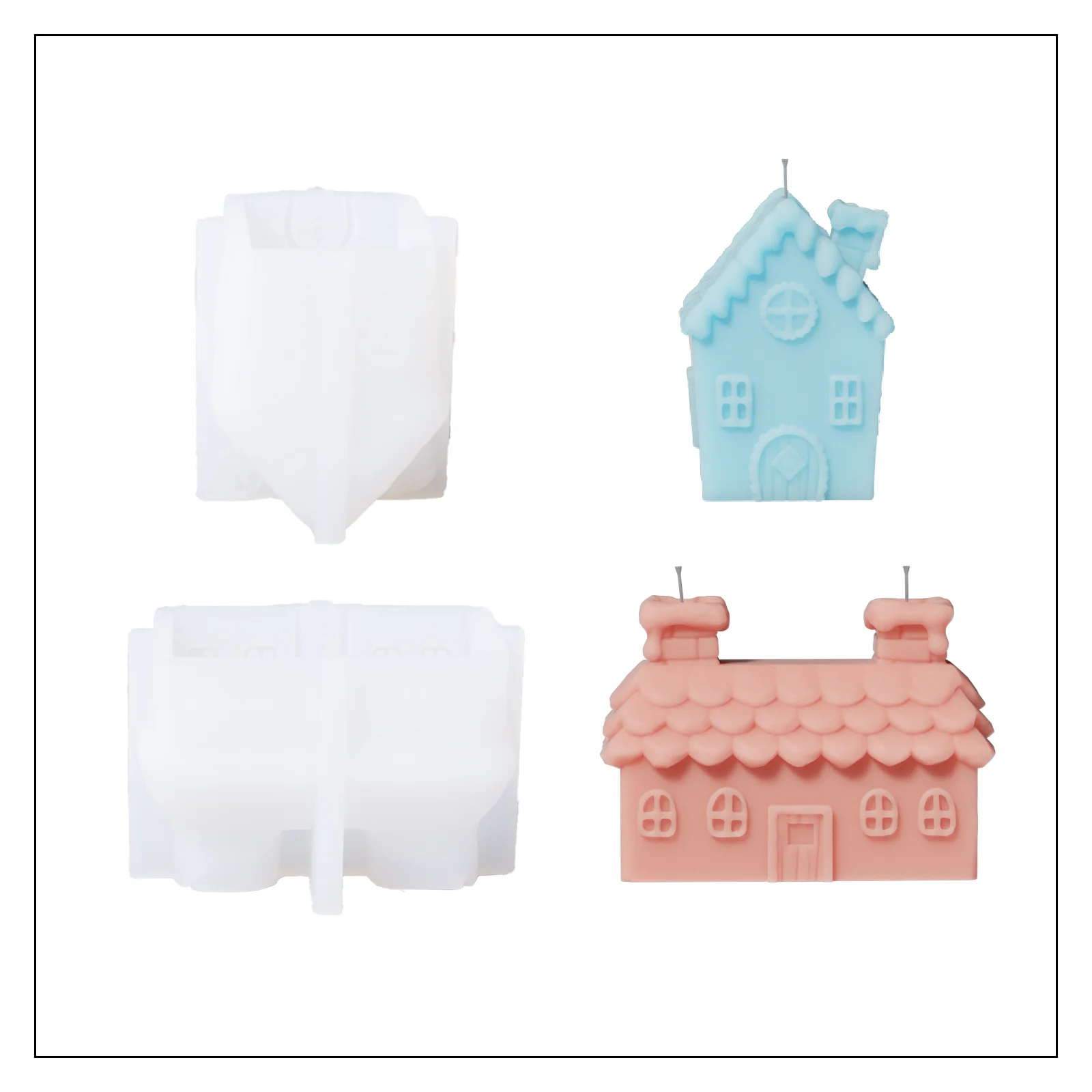 Cozy Miniature Dwelling House Candle Collection Silicone Mold - Image 11