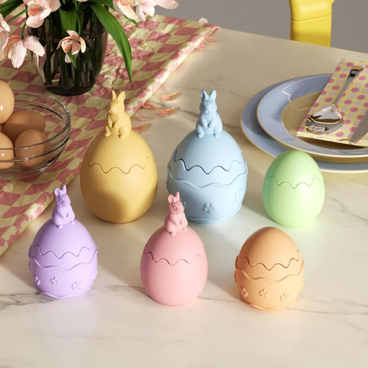Hoppity Bunny-Topped Easter Egg Candle Jar Silicone Mold Collection - Image 9