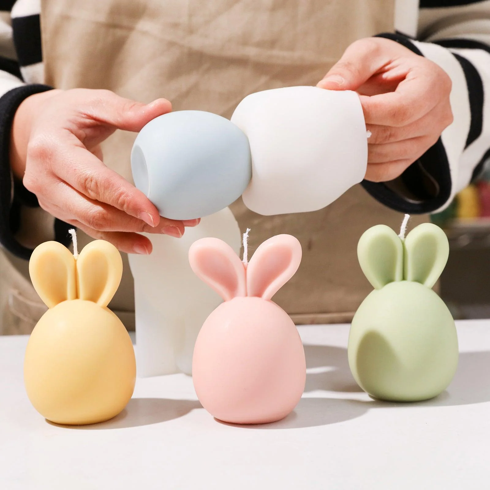 Hoppy Bunny- Eared Easter Egg Candle Silicone Mold - Image 3