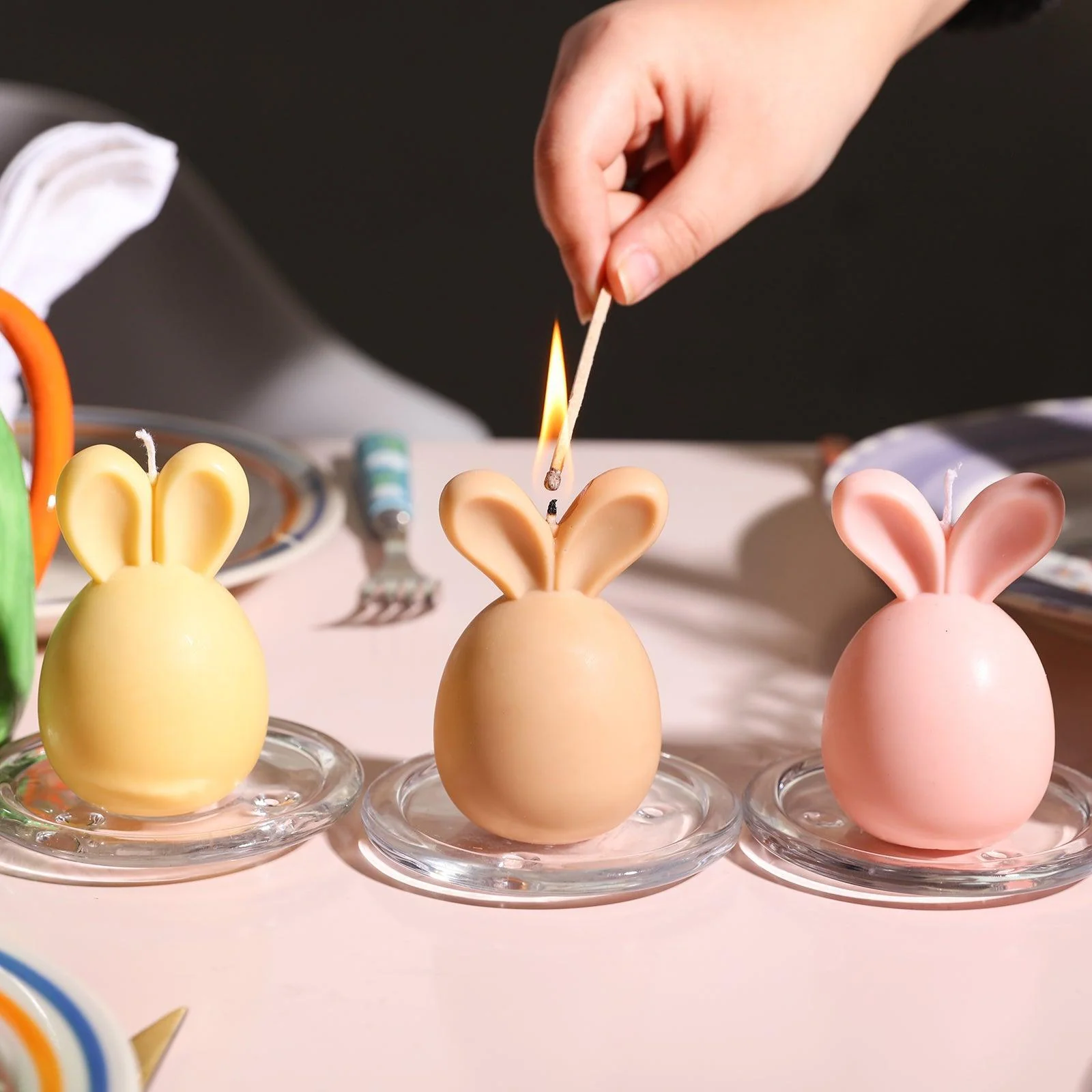 Hoppy Bunny- Eared Easter Egg Candle Silicone Mold - Image 5