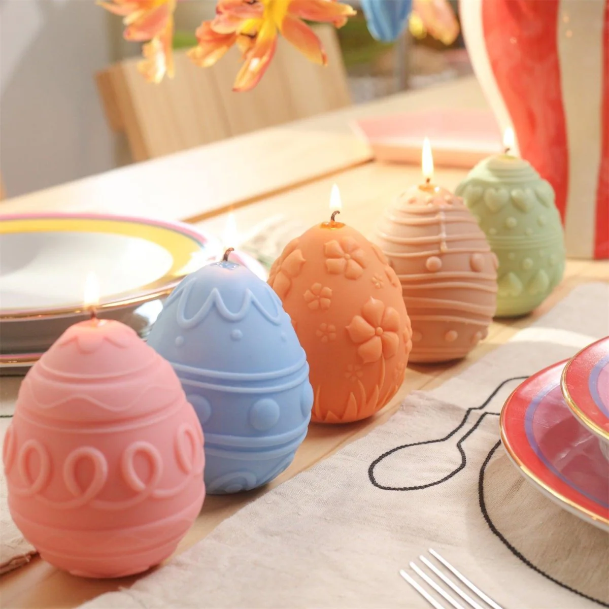 Springtime Easter Egg Candle Silicone Mold Collection - Image 10